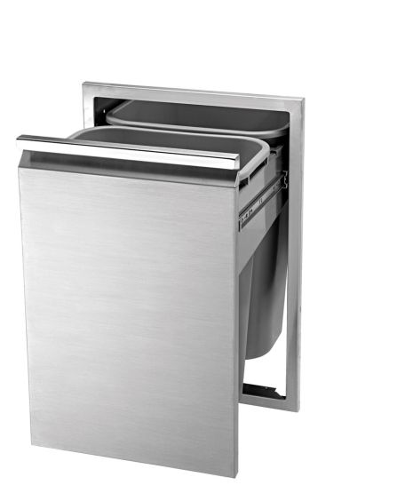 Drawer Outdoor Kitchen BBQ Island Narrow Trash Bin Stainless Steel