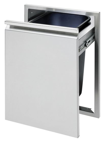 Drawer Outdoor Kitchen BBQ Island Narrow Trash Bin Stainless Steel