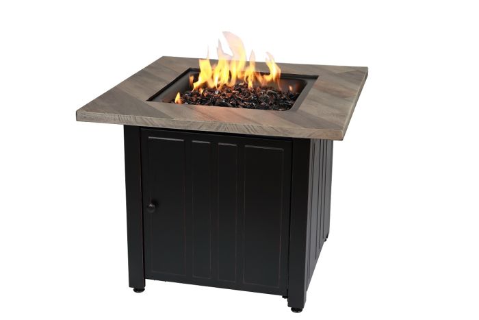 Homestead 30 Inch Multi Brown Diagonal Print Fire Table LP Barbeques Galore