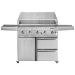 Barbeques Galore Turbo Elite 38-inch 5-Burner Freestanding Stainless Steel BBQ Gas Grill - BTE3821NG / BTE38121LP